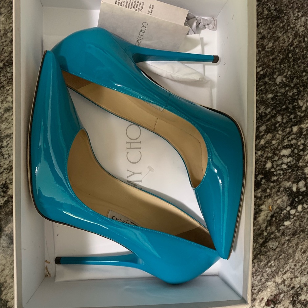Jimmy Choo Turquoise Anouk heels